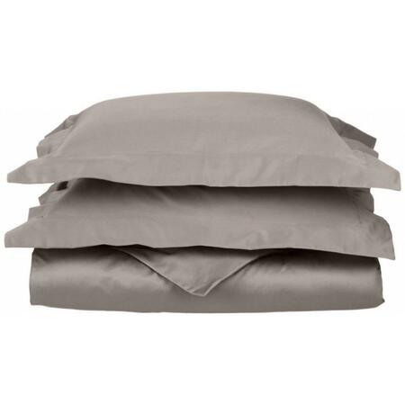 IMPRESSIONS BY LUXOR TREASURES Egyptian Cotton 650 Thread Count Solid Duvet Cover Set Twin-Grey 650TWDC SLGR